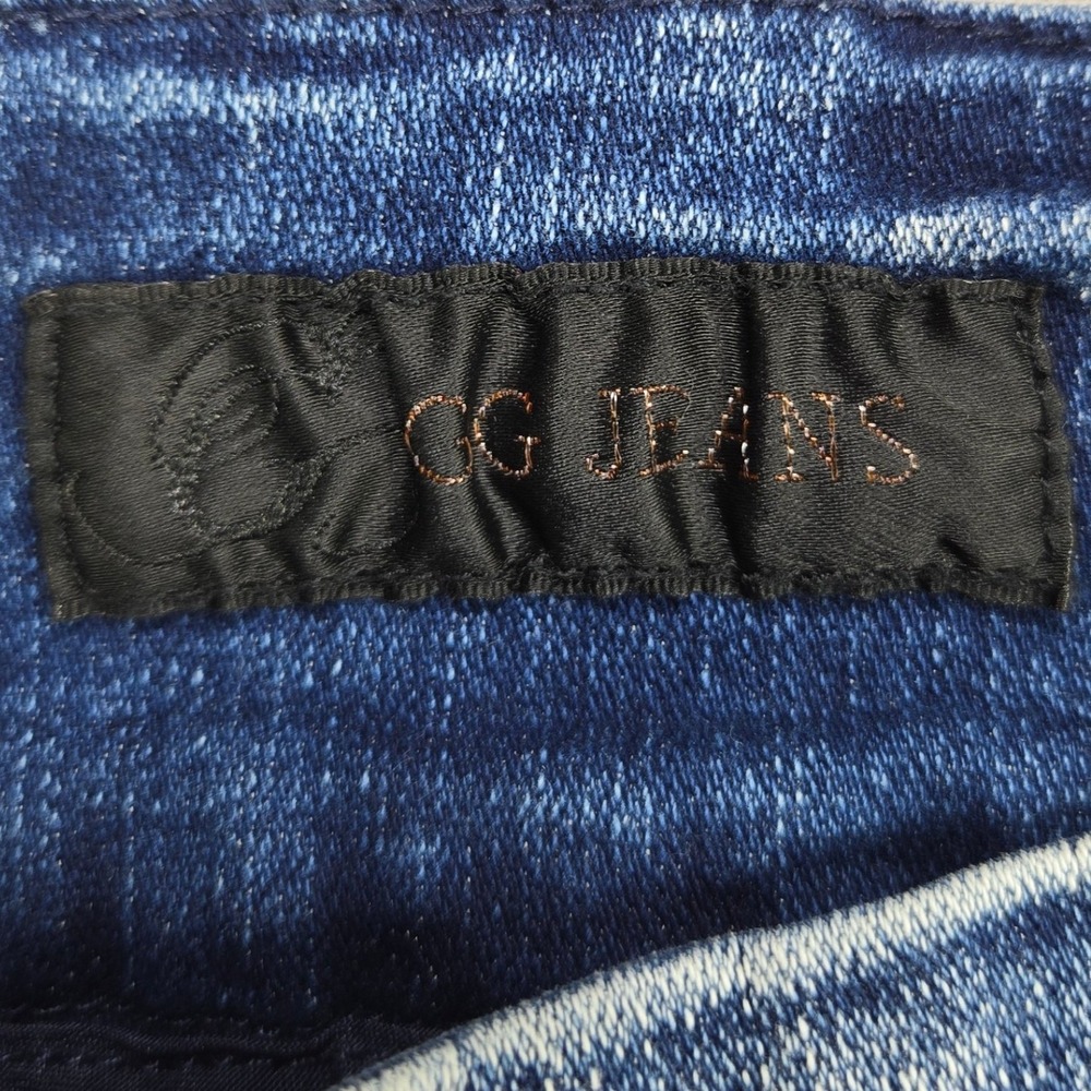 GG Jeans Ankle Pants Floral Embroidered Sequin Light Wash Blue Women Size 8 - Picture 8 of 15